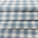 Dunmore Plaid Fabric, Chambray Blue