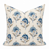 Chiara Floral Pillow Cover, Chambray
