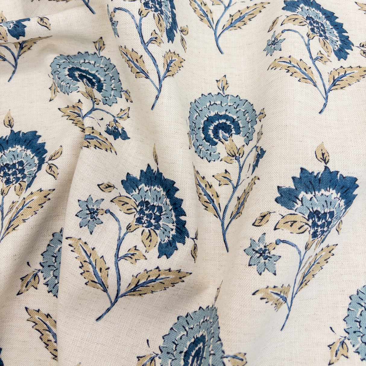 Chiara Floral Fabric, Chambray