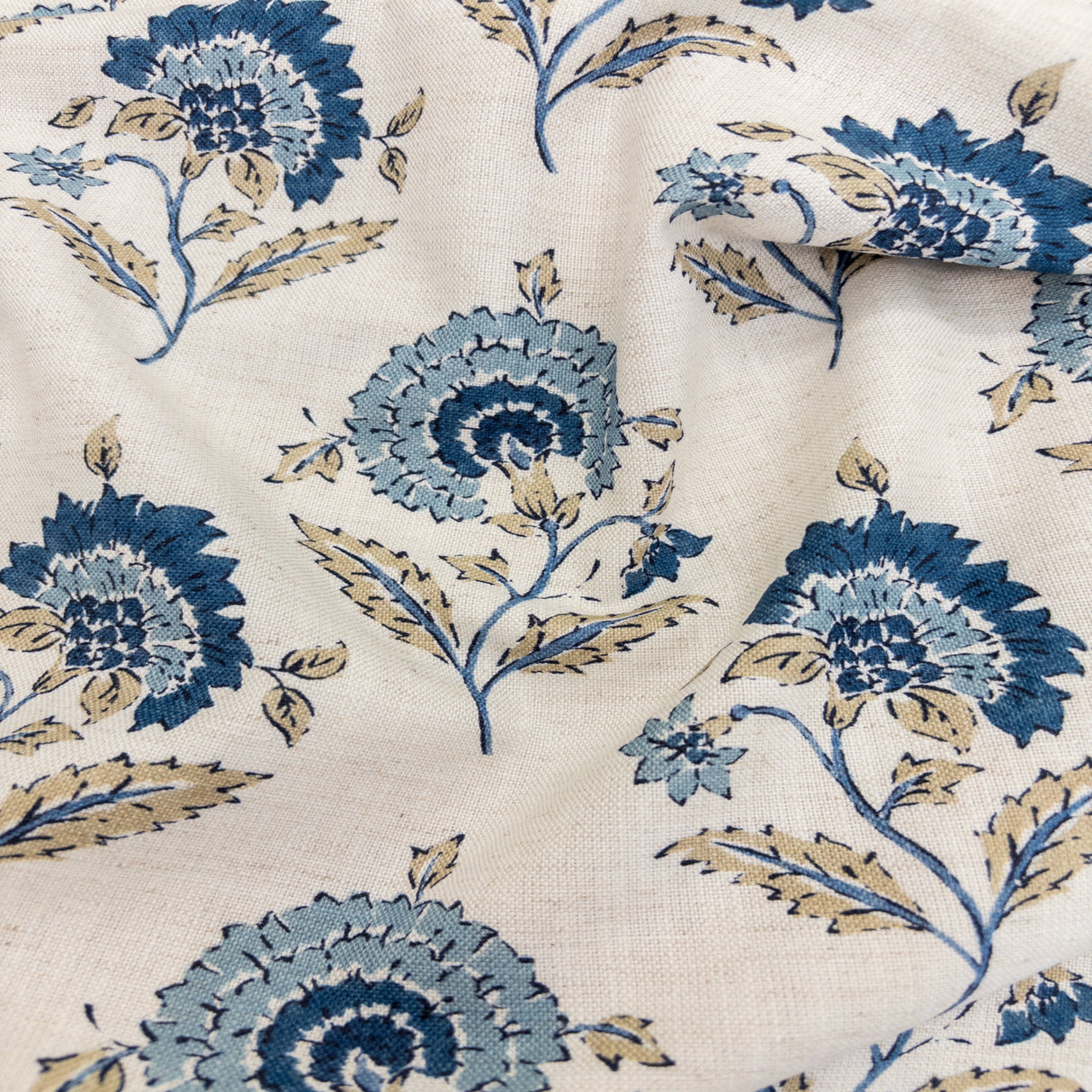 Chiara Floral Fabric, Chambray