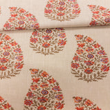 Zaria Paisley Drapery Fabric, Berry