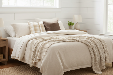 Jasper Plaid Pillow Cover, Caramel