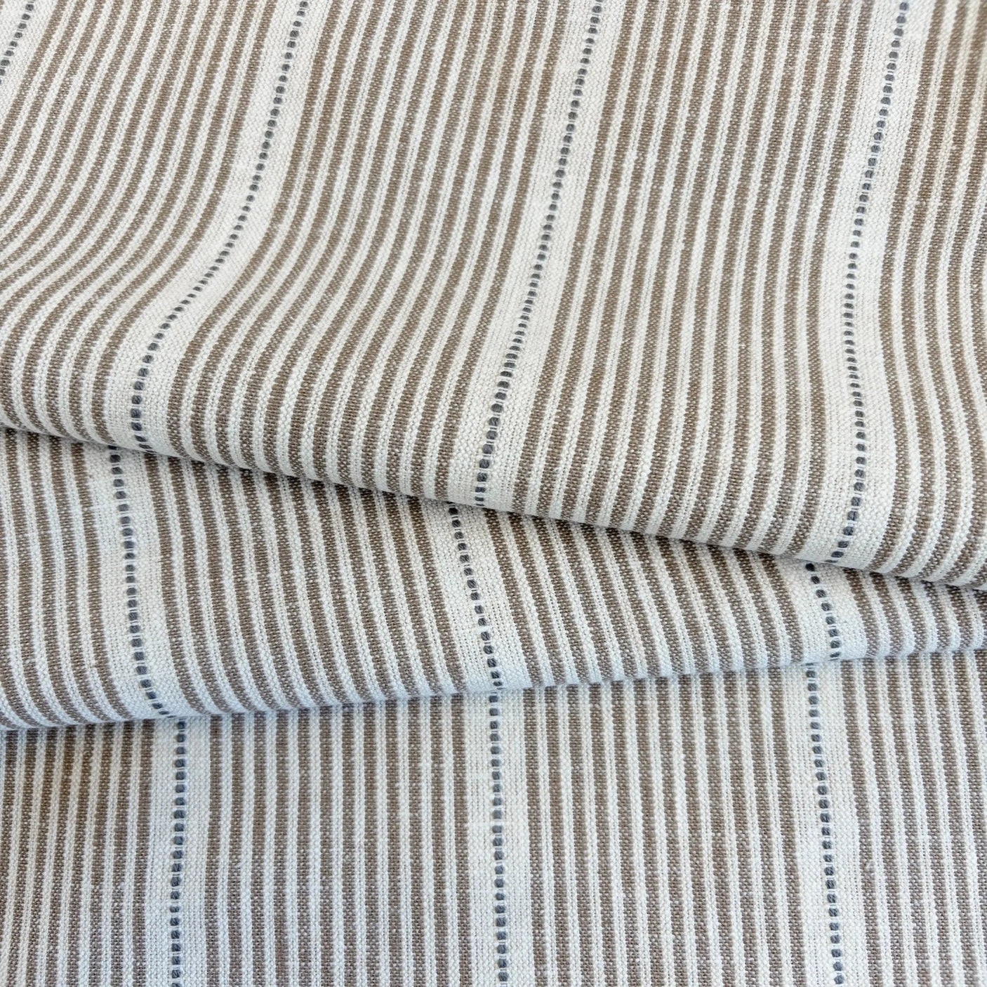 Brown Stripe Fabric, Isla Fabric, Butterscotch - HomeStyle Fabrics