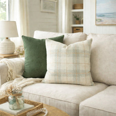 Daine Plaid Pillow Cover, Jade - HomeStyle Fabrics