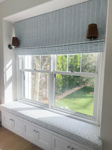 Isla Blue Stripe Fabric, Cornflower - HomeStyle Fabrics