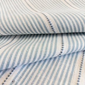 Isla Blue Stripe Fabric, Cornflower - HomeStyle Fabrics