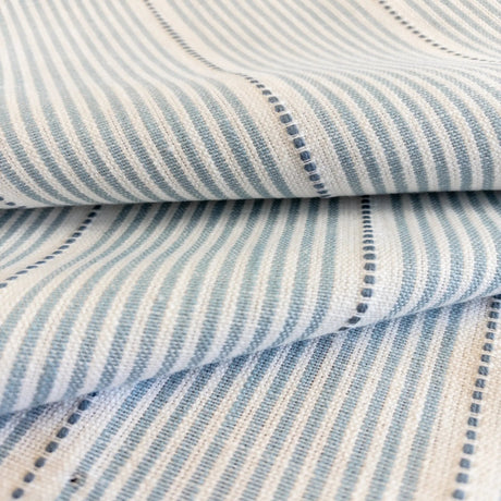 Isla Blue Stripe Fabric, Cornflower - HomeStyle Fabrics