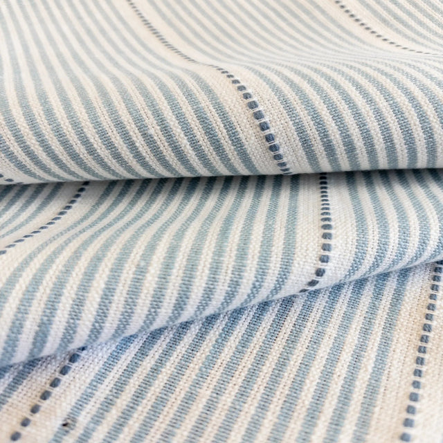 Isla Blue Stripe Fabric, Cornflower - HomeStyle Fabrics