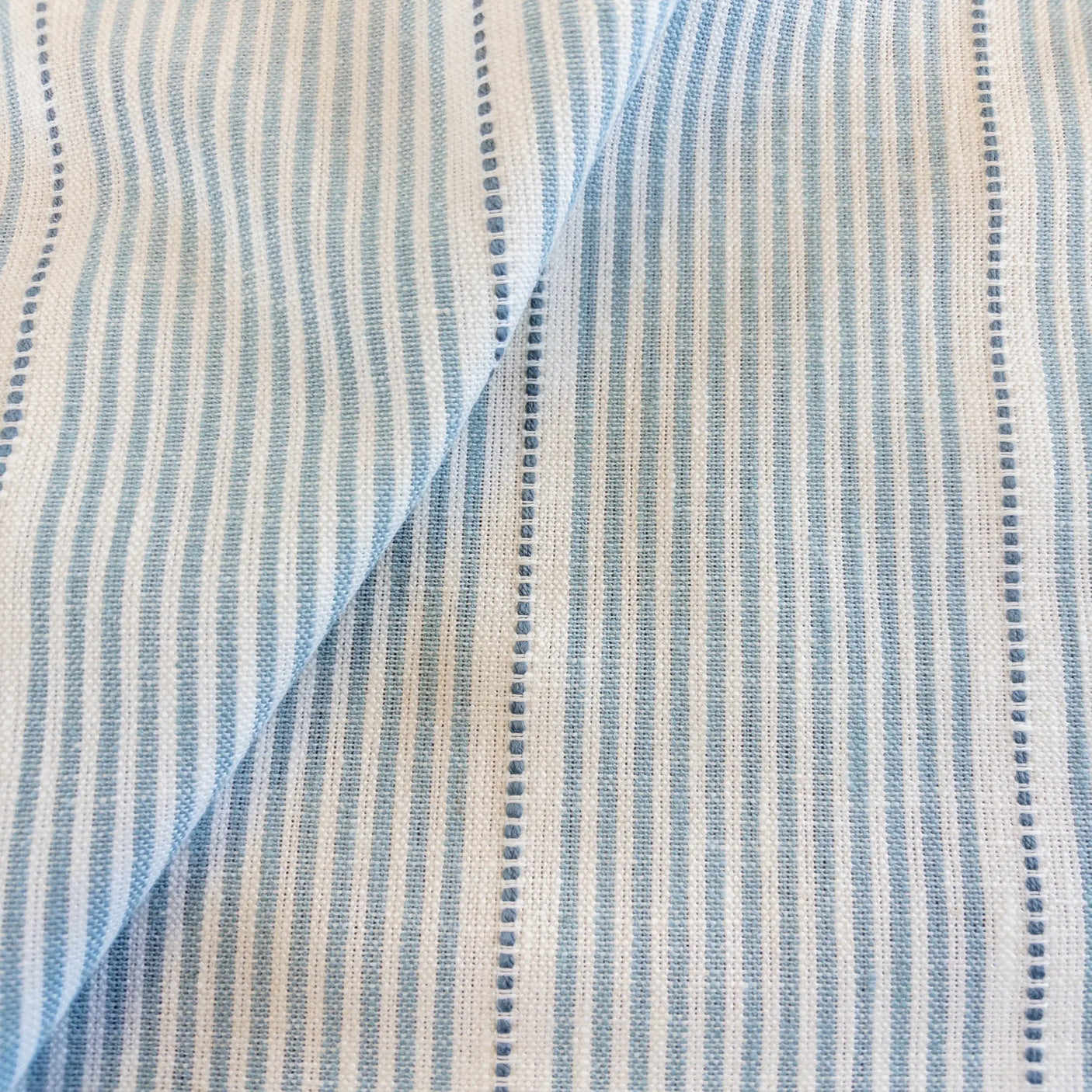 Isla Stripe Fabric, Cornflower - HomeStyle Fabrics