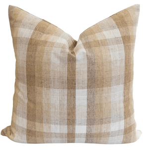 Jasper Plaid Pillow Cover, Caramel - HomeStyle Fabrics