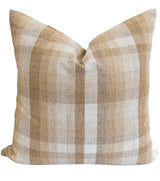 Jasper Plaid Pillow Cover, Caramel - HomeStyle Fabrics