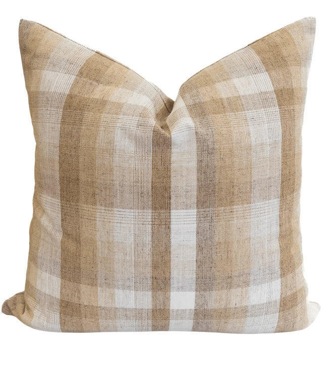 Jasper Plaid Pillow Cover, Caramel - HomeStyle Fabrics