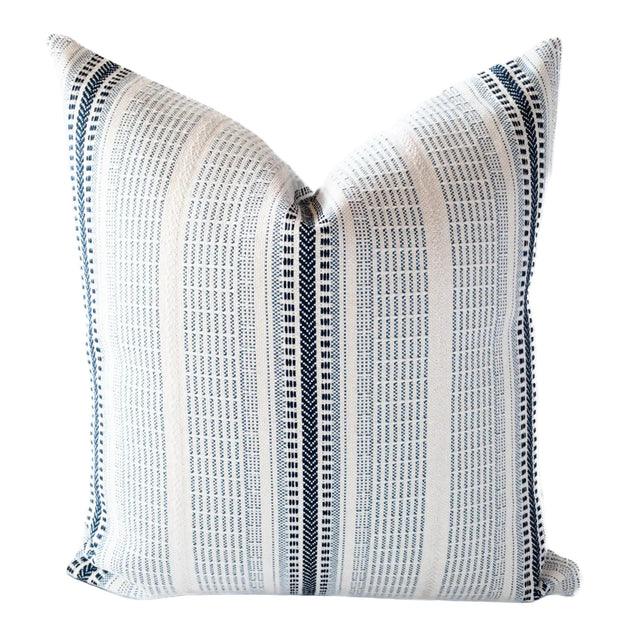 Logan Striped Pillow Cover, Lapis Blue *MISFIT* - HomeStyle Fabrics