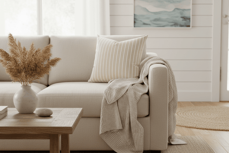 Marla Stripe Pillow, Sandbar - HomeStyle Fabrics