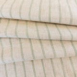 Mila Green Stripe Fabric, Aloe - HomeStyle Fabrics
