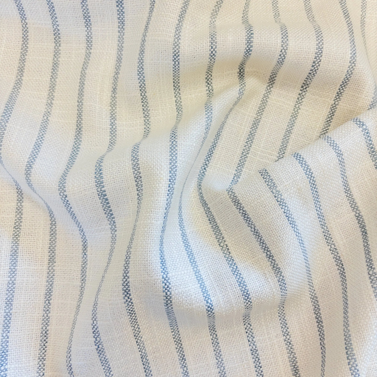 Mila Stripe Fabric, Sky - HomeStyle Fabrics