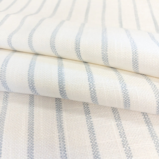 Mila Stripe Fabric, Sky - HomeStyle Fabrics