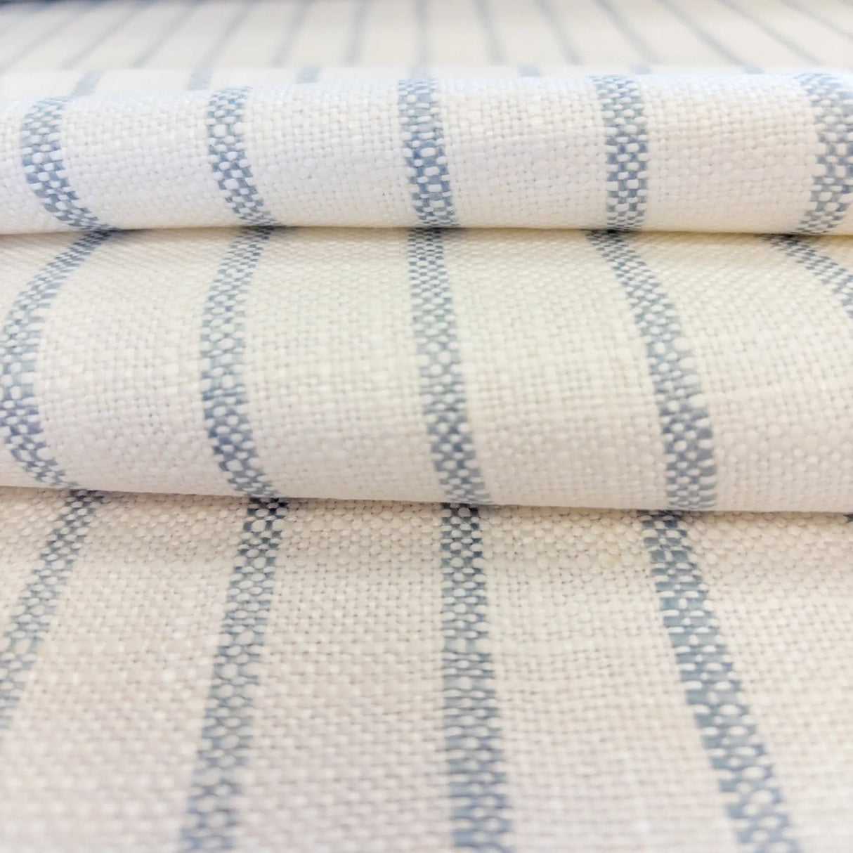 Mila Stripe Fabric, Sky - HomeStyle Fabrics