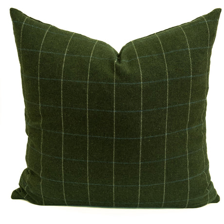 Miller Check Pillow, Moss - HomeStyle Fabrics