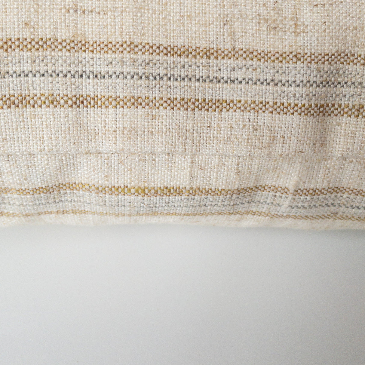 Mina Striped Linen Pillow, Sandstone - HomeStyle Fabrics