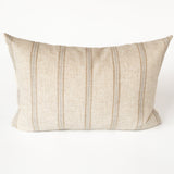 Mina Striped Linen Pillow, Sandstone - HomeStyle Fabrics