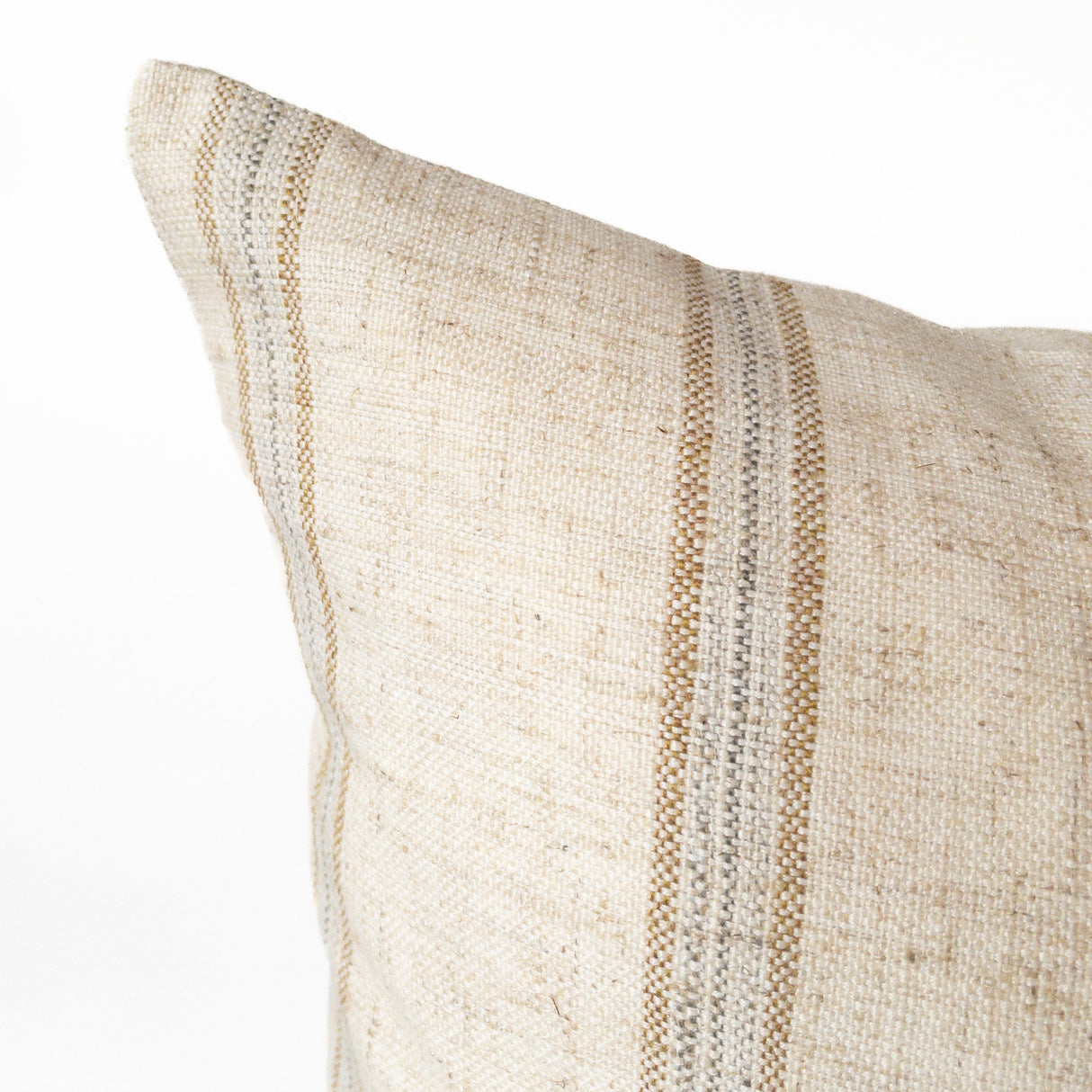 Mina Striped Linen Pillow, Sandstone - HomeStyle Fabrics