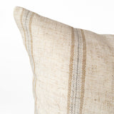 Mina Striped Linen Pillow, Sandstone - HomeStyle Fabrics