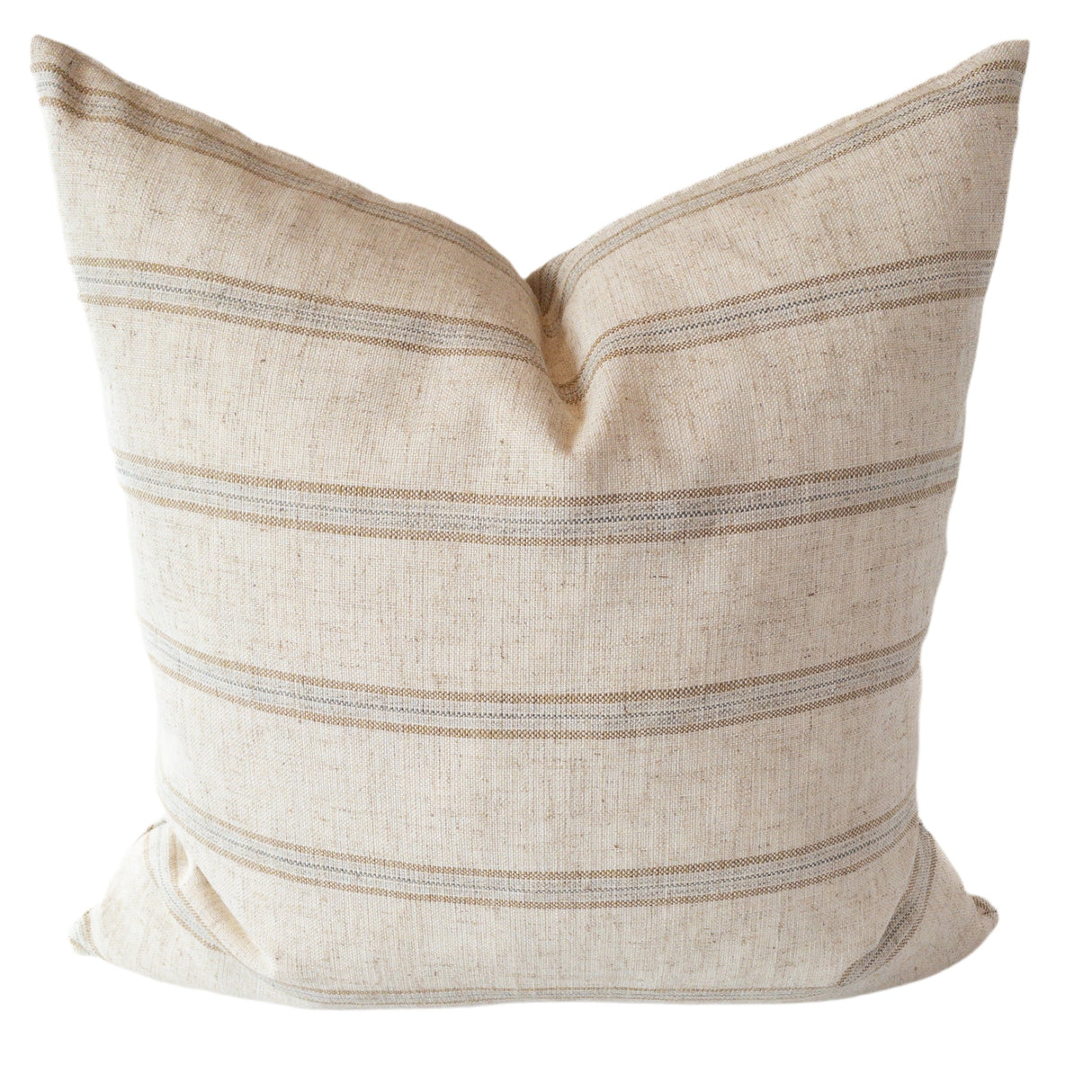 Mina Striped Linen Pillow, Sandstone - HomeStyle Fabrics