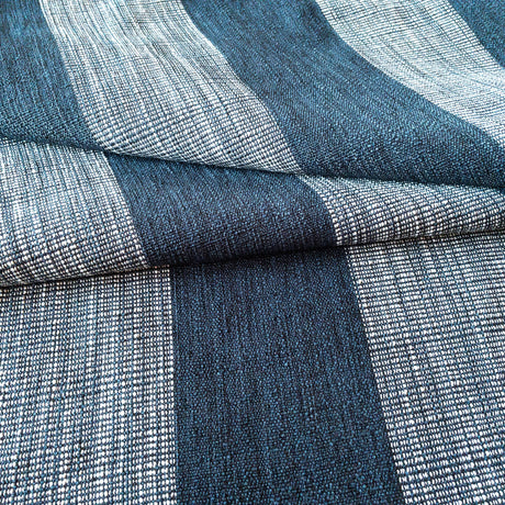 Porter Stripe Fabric, Denim - HomeStyle Fabrics