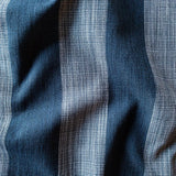 Porter Stripe Fabric, Denim - HomeStyle Fabrics