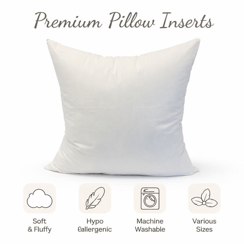 Premium Faux Down Pillow Insert, 20x20 - HomeStyle Fabrics