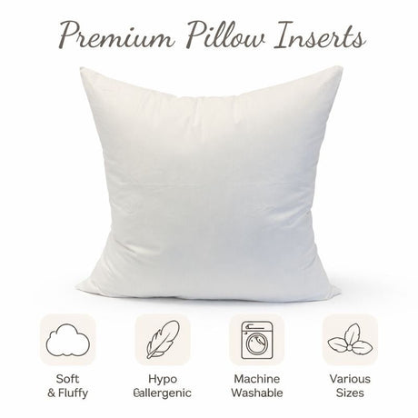 Premium Faux Down Pillow Insert, 20x20 - HomeStyle Fabrics