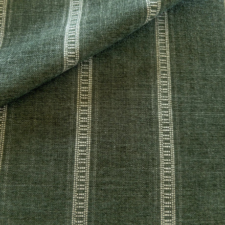 Remi Chenille Stripe Fabric, Olive - HomeStyle Fabrics
