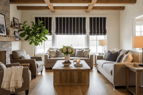 Remi Stripe Fabric, Onyx - HomeStyle Fabrics