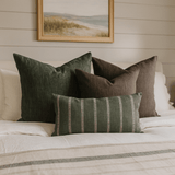 Remi Stripe Pillow Cover, Olive - HomeStyle Fabrics