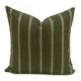 Remi Stripe Pillow Cover, Olive - HomeStyle Fabrics