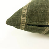 Remi Stripe Pillow Cover, Olive - HomeStyle Fabrics