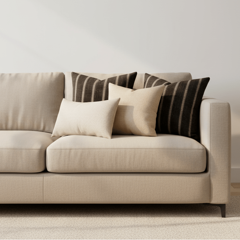 Remi Stripe Pillow, Onyx - HomeStyle Fabrics