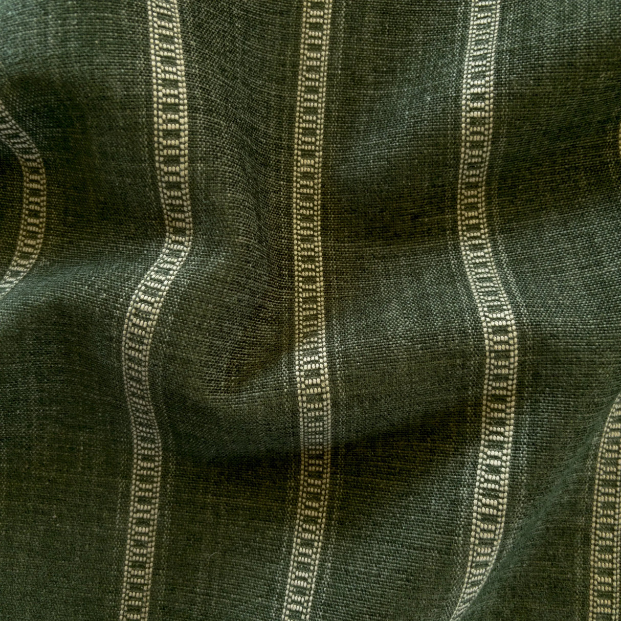 Remi Striped Fabric, Olive - HomeStyle Fabrics