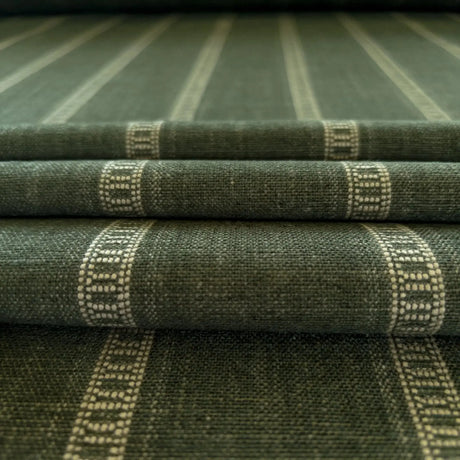 Remi Striped Fabric, Olive - HomeStyle Fabrics