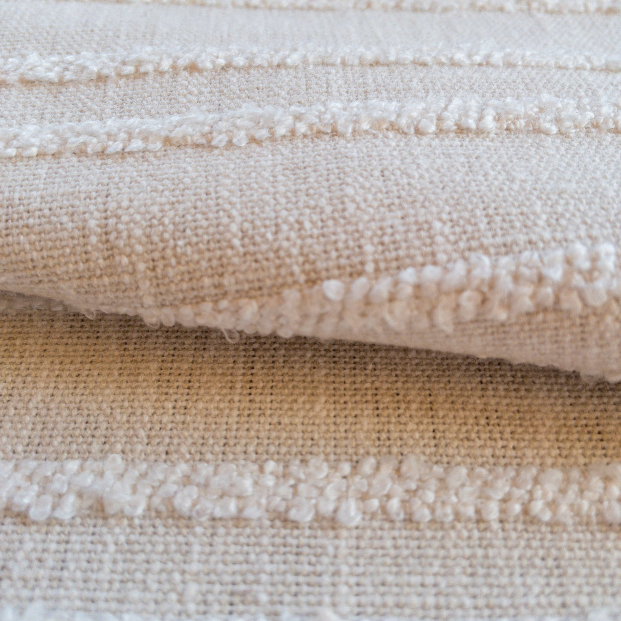 Sabbia Striped Fabric, Flax - HomeStyle Fabrics