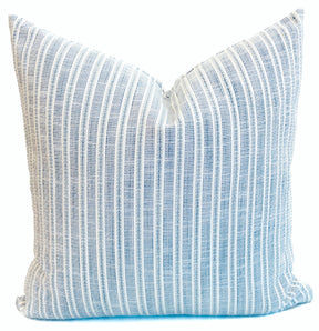 Sailor Blue Stripe Pillow, Chambray - HomeStyle Fabrics