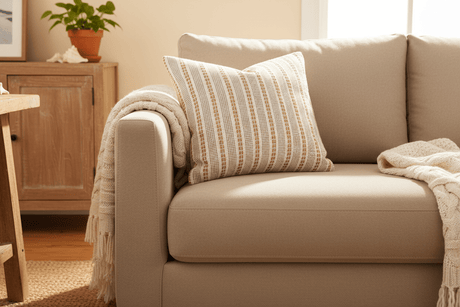 Sailor Stripe Pillow Cover, Sisal - HomeStyle Fabrics