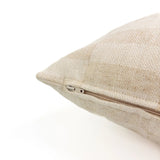 Saro Check Pillow Cover, Flax - HomeStyle Fabrics