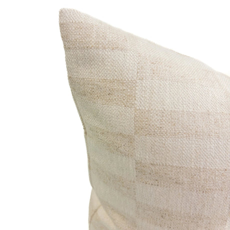Saro Check Pillow Cover, Flax - HomeStyle Fabrics