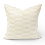 Saro Check Pillow Cover, Flax - HomeStyle Fabrics