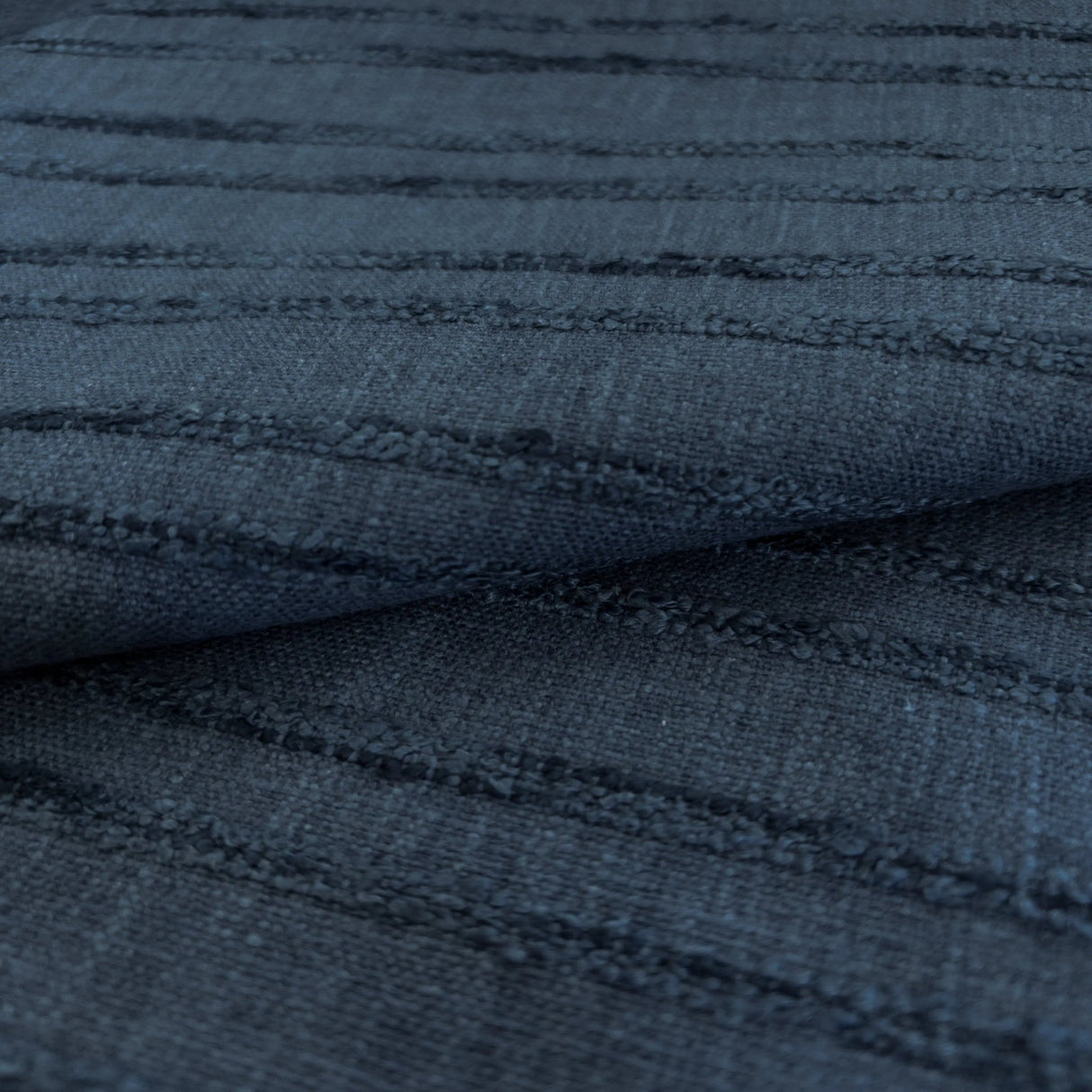 Sienna Stripe Fabric, Indigo - HomeStyle Fabrics