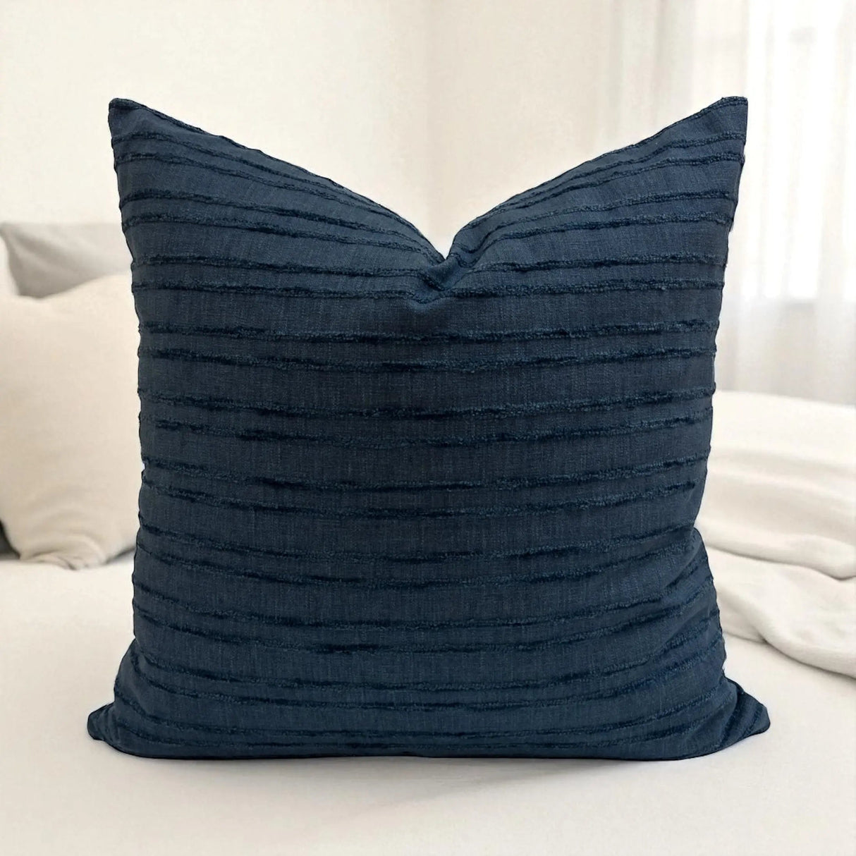 Sienna Textured Throw Pillow, Indigo Blue - HomeStyle Fabrics