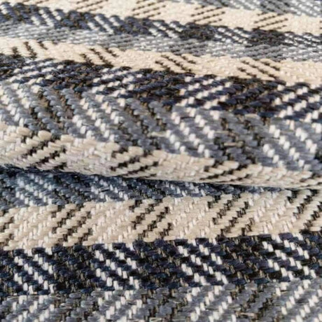 66" Remnant Chloe Plaid Fabric, Navy - HomeStyle Fabrics