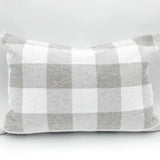 ruskin check lumbar pillow 14x20, taupe